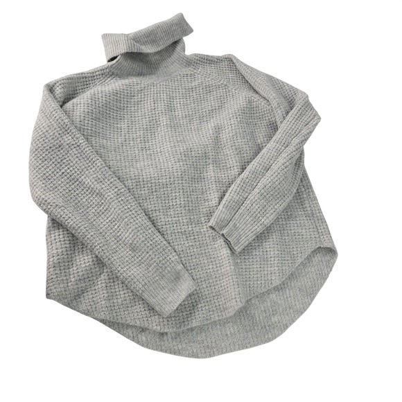 Kuhl Sweaters - Kuhl Womens Gray Waffle Knit Turtleneck Sweater High Low Hem 4411 XL